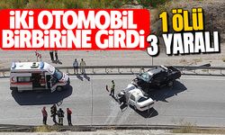 İki otomobil birbirine girdi: 1 ölü,3 yaralı