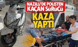 Nazilli’de polisten kaçan sürücü kaza yaptı