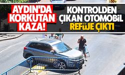 Aydın'da korkutan kaza! Kontrolden çıkan otomobil refüje çıktı