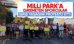 Milli Park'a giremeyen sporcular giriş yasağını protesto etti