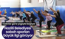 Nazilli Belediyesi sabah sporları büyük ilgi görüyor! Kadınlar güne yogayla başlıyor