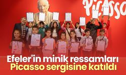 Efeler'in minik ressamları Picasso sergisine katıldı