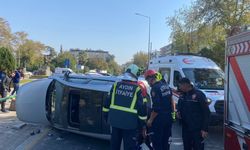 Aydın'da otomobil takla attı! Kadın sürücü yaralandı