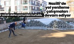 Nazilli’de yol yenileme çalışmaları devam ediyor! Bir sokak daha çamurdan kurtuldu