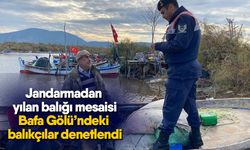 Jandarmadan yılan balığı mesaisi! Bafa Gölü’ndeki balıkçılar denetlendi