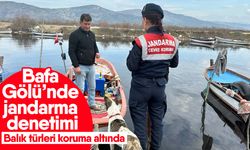 Bafa Gölü’nde jandarma denetimi! Balık türleri koruma altında