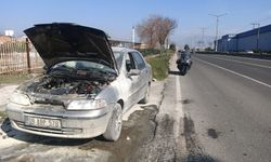 Nazilli’de araç yangını! Motor alev aldı