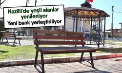 Nazilli'de yeşil alanlar yenileniyor! Yeni bank yerleştiriliyor