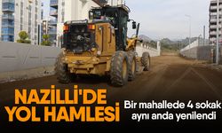 Nazilli'de yol hamlesi! Bir mahallede 4 sokak aynı anda yenilendi