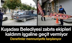 Kuşadası Belediyesi zabıta ekipleri kaldırım işgaline geçit vermiyor