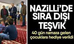 Nazilli’de sıra dışı teşvik! 40 gün namaza gelen çocuklara hediye verildi