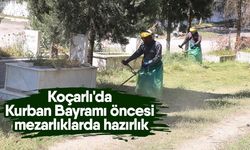 Koçarlı'da Kurban Bayramı öncesi mezarlıklarda hazırlık