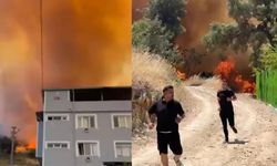 Orman yangını bir anda mahalleyi sardı! Gözyaşlarına boğulan vatandaşlar koşarak kaçtı