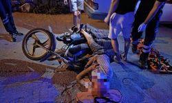Motosiklet pedalına sıkışan ayağı böyle kurtarıldı