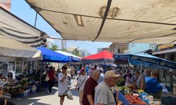 Germencik Pazarı sıcakta da doldu taştı