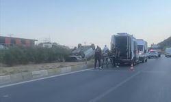 Aydın’da akıl almaz kaza! Bir araç takla attı!