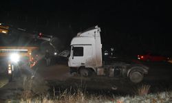 Aydın’da virajda kontrolden çıkan TIR su kanalına uçtu