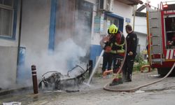 Aydın’da tamirat sırasında korkutan yangın! Elektirikli motosiklet bir anda alev aldı
