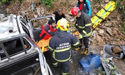 Nazilli’de korkunç kaza! Kamyonet 10 metreden uçtu