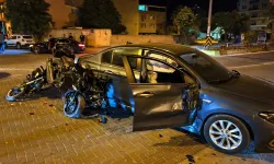 Aydın’da iki motor birden otomobile daldı