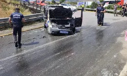 Aydın’da korku dolu anlar! Polis arabası alev aldı