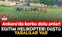 Ankara'da korku dolu anlar! Eğitim helikopteri düştü: Yaralılar var