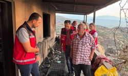 Çine’deki yangın mağduru şehit ailesine ziyaret!