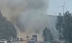 Söke-Didim karayolunda alevler trafiği felç etti