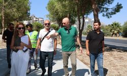 Söke'deki bisiklet ve yürüyüş yolunda sona yaklaşıldı! Başkan Arıkan bölgeye giderek çalışmaları inceledi
