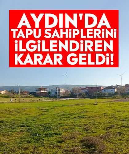 Aydın'da tapu sahiplerini ilgilendiren karar geldi!