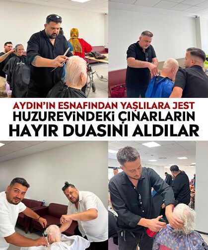 Aydın’ın esnafından yaşlılara jest: Huzurevindeki çınarların hayır duasını aldılar