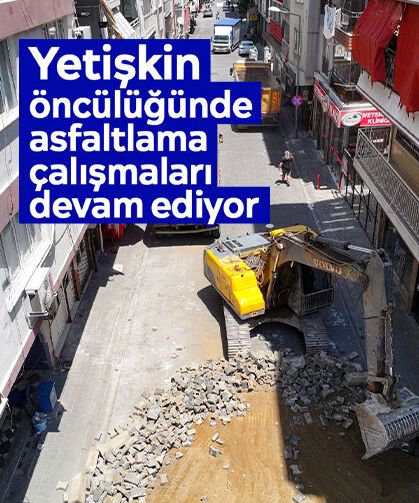 Yetişkin öncülüğünde asfaltlama çalışmaları devam ediyor