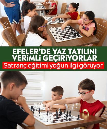 Efeler’de yaz tatilini verimli geçiriyorlar: Satranç eğitimi yoğun ilgi görüyor