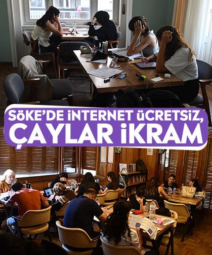 Söke’de internet ücretsiz, çaylar ikram