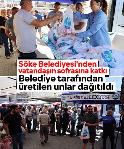 Söke Belediyesi'nden vatandaşın sofrasına katkı: Belediye tarafından üretilen unlar dağıtıldı