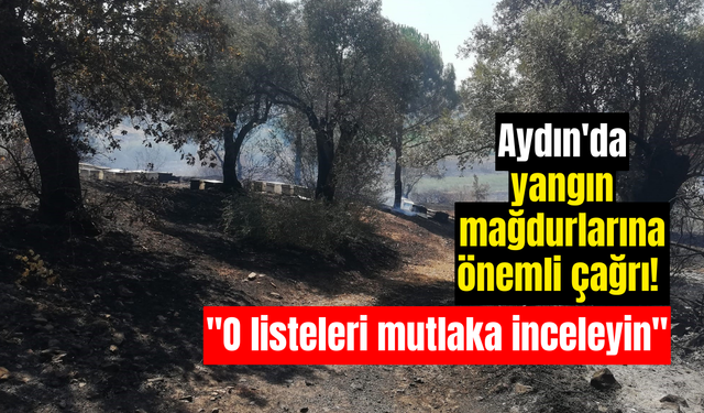Aydın'da yangın mağdurlarına önemli çağrı! "O listeleri mutlaka inceleyin"