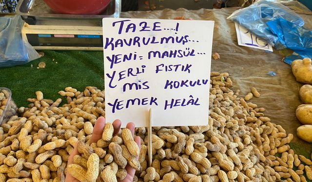 Çine'nin meşhur yer fıstığı pazar tezgahlarında! “Mis kokulu, yemek helal”