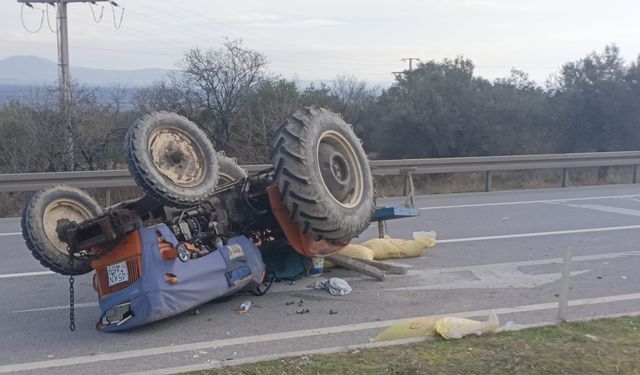 Otomobille traktör çarpıştı: 83 yaşındaki sürücü ağır yaralandı