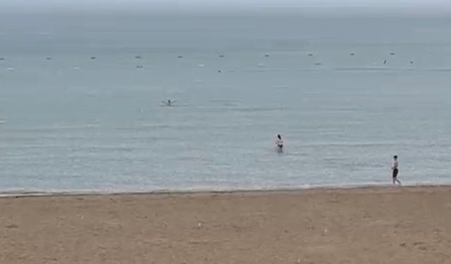 Didim’de yağan yağmur tatilcilerin keyfini bozmadı! Yağmura rağmen denize girdiler