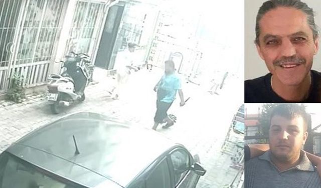 Babayla oğlunu katledip elinde bıçakla kaçtı! Dehşet anları saniye saniye kaydedildi