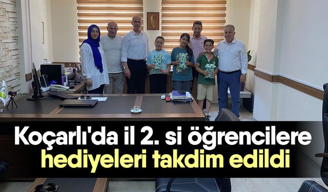 Koçarlı'da il 2. si öğrencilere hediyeleri takdim edildi