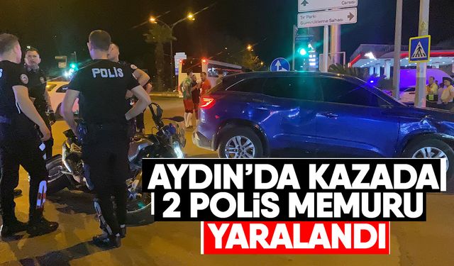 Aydın’da kazada 2 polis memuru yaralandı