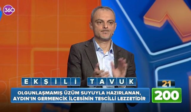 Germencik’in tescilli lezzeti ekrana taşındı: “Ekşili Tavuk” sorusu kazandırdı