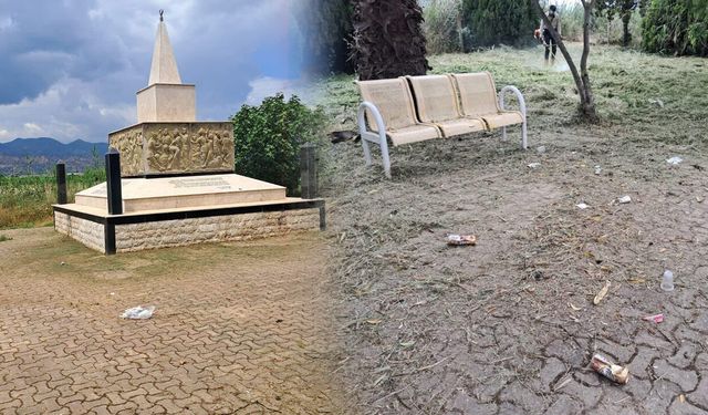 Aydın’daki Şehitlik’e yakışmayan görüntüler