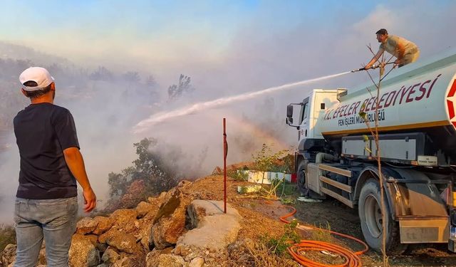 Çine’deki yangına Efeler Belediyesi’nden saha desteği