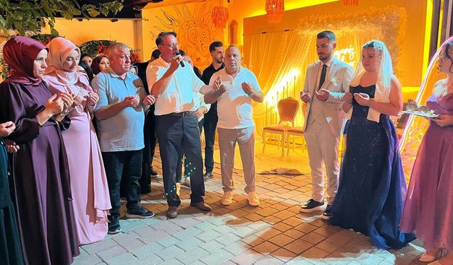 Bozdoğan Belediye personelinin mutlu günü: Nişan kurdelesini Başkan Özel kesti