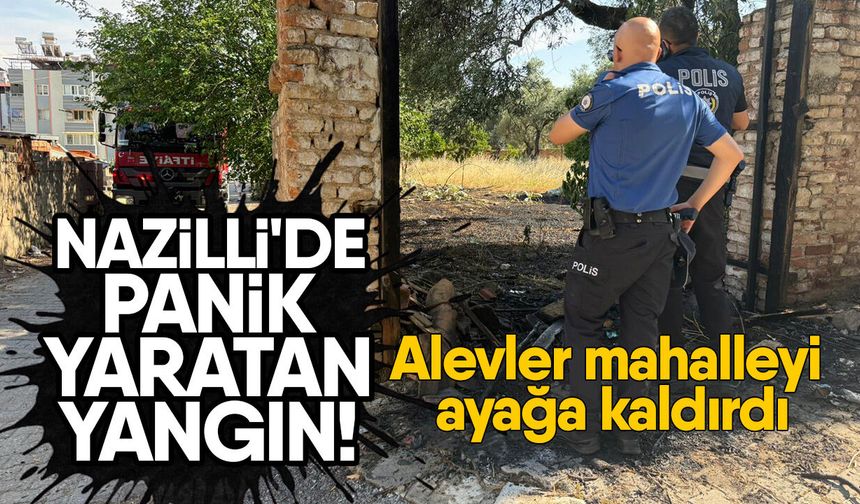 Nazilli'de panik yaratan yangın! Alevler mahalleyi ayağa kaldırdı