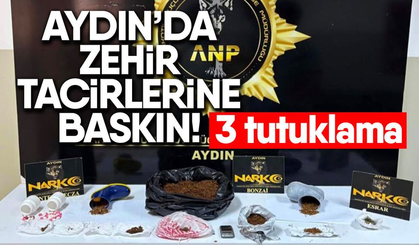 Aydın’da zehir tacirlerine baskın! 3 tutuklama
