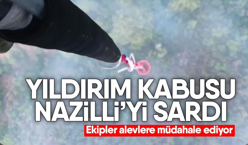 Yıldırım kabusu Nazilli’yi sardı! Ekipler alevlere müdahale ediyor