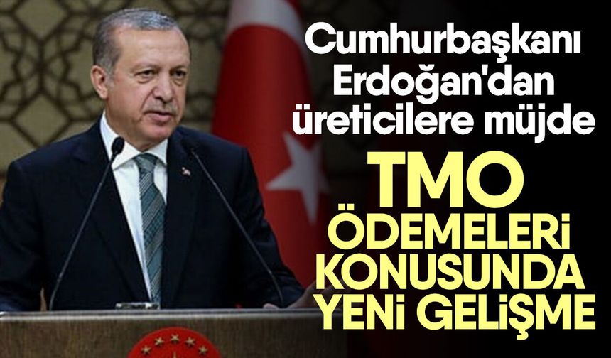 Cumhurbaşkanı Erdoğan'dan üreticilere müjde! TMO ödemeleri konusunda yeni gelişme